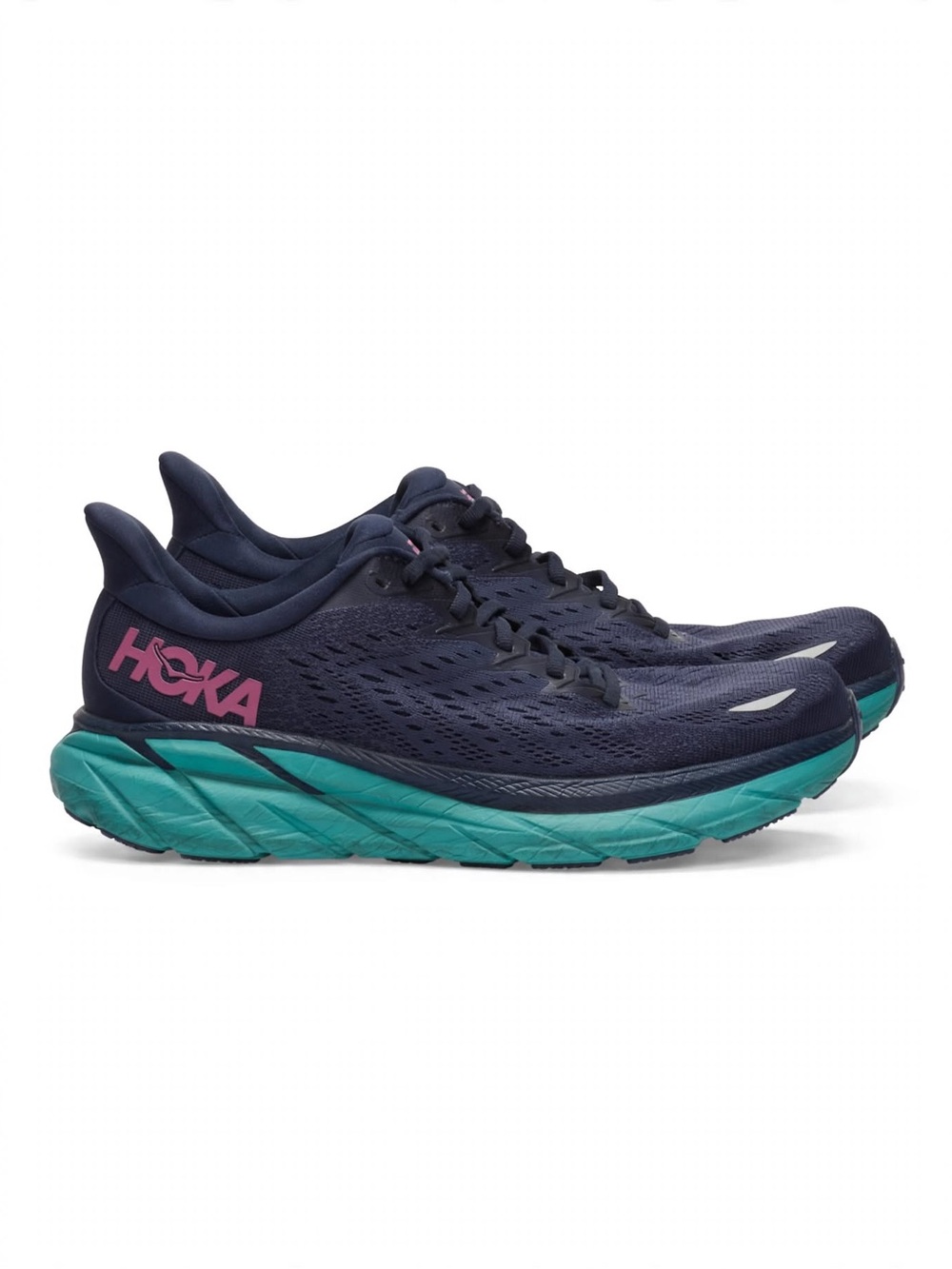 Hoka Clifton 8 Women's Running Shoes Black/green Sz 8.5 B With Box